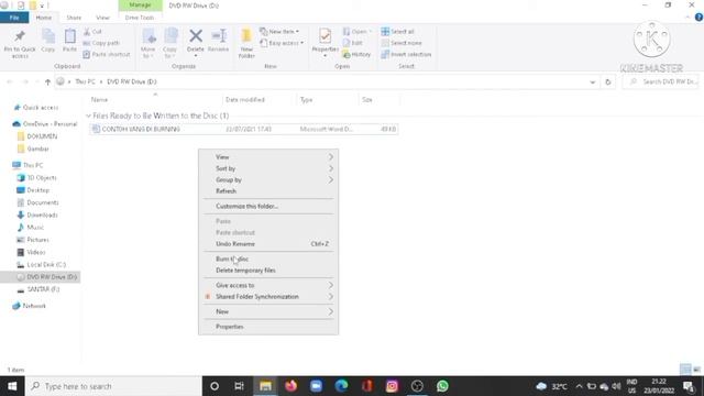BURNING FILE DARI LAPTOP KE CD-RW. смотреть онлайн