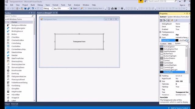 How to create Transparent form background in C# Visual studio by Rohit programming zone смотреть онлайн