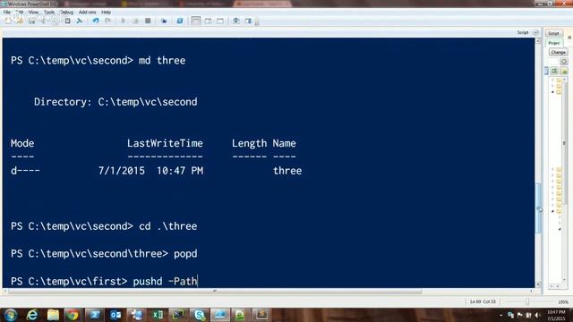 Powershell: pushd and popd смотреть онлайн