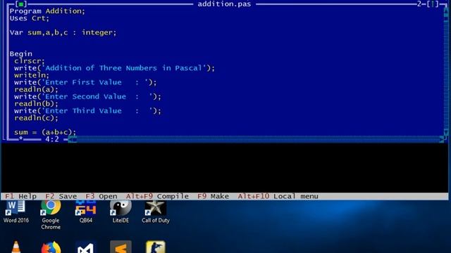 Addition of Three Numbers in Pascal смотреть онлайн