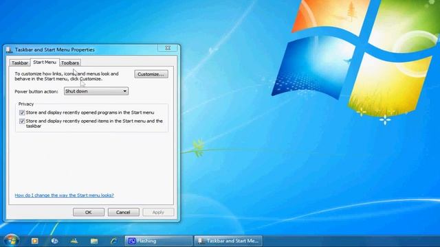 Customizing the Taskbar/Start Menu in Windows 7 смотреть онлайн
