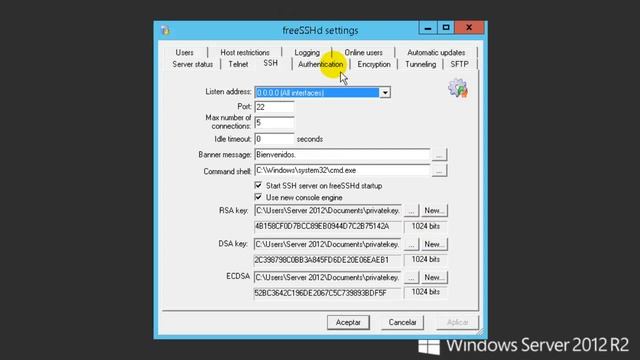 Instalación y Configuración del servicio SSH en Windows Server 2012 R2. смотреть онлайн