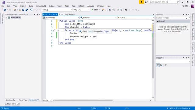 VB.NET - Resize Button Example смотреть онлайн
