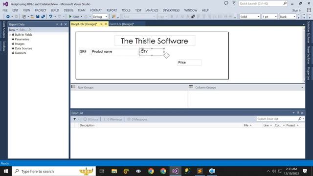 C# Tutorial - Receipt using RDLC and DataGridView | Thistle Software смотреть онлайн
