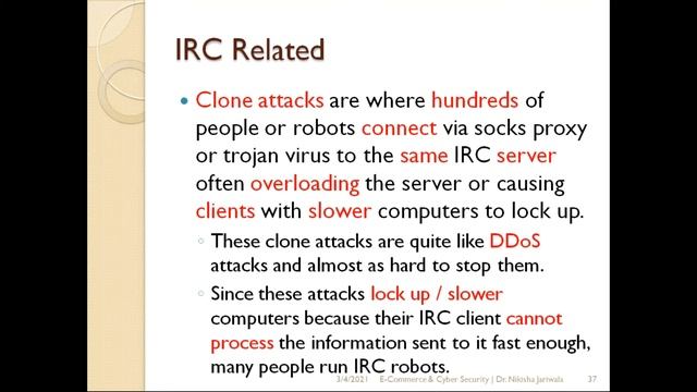 E-Commerce & Cyber Security Lecture 38(Part 5) - IRC related | Hindi смотреть онлайн