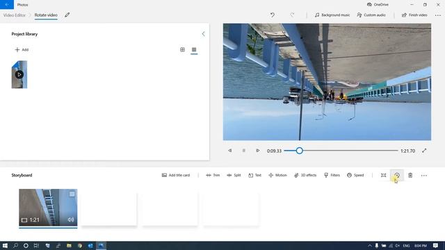 Rotate Video Using Video Editor In Windows 10