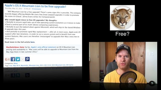Will Apple's OS X Mountain Lion Be a Free Upgrade? смотреть онлайн