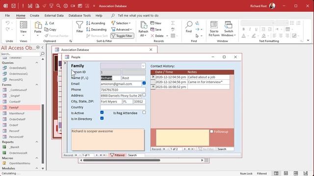 Microsoft Access Association Database, Part 4: Person Form, Family Combo, Form, Head of Family Comb смотреть онлайн