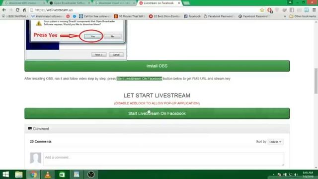 How to go live on facebook with PC Laptop on windows 7 8.1 10 смотреть онлайн