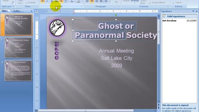 PowerPoint 2007: Digital Signature Or ID смотреть онлайн