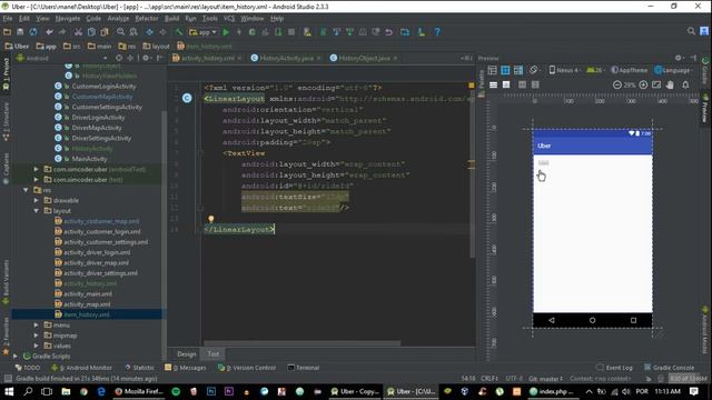 Make an Android App Like UBER - Part 26 - History's RecyclerView Setup смотреть онлайн