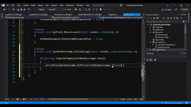 Student Enrolment Windows Application - Part 4 | Providing Validation and styles to the application смотреть онлайн