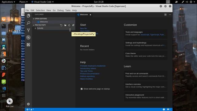 VSual Code + Kali Linux 2018.2 x64 смотреть онлайн