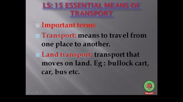 Essential Means of Transport 1|Class 2|Social Studies|Holy Heart Schools|May 18 2020 смотреть онлайн