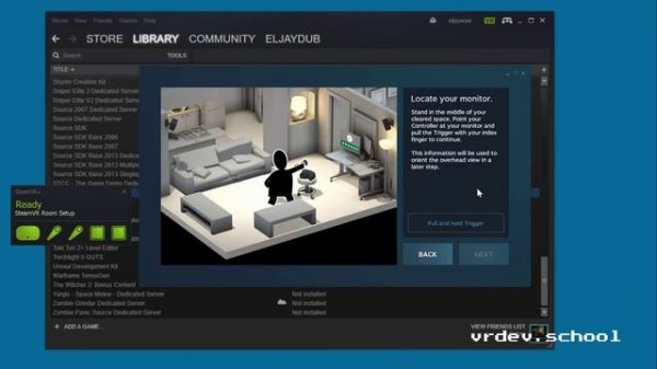 Vive VR Game Developer Tutorial - Part 2 - Install SteamVR Runtime tool through Steam
