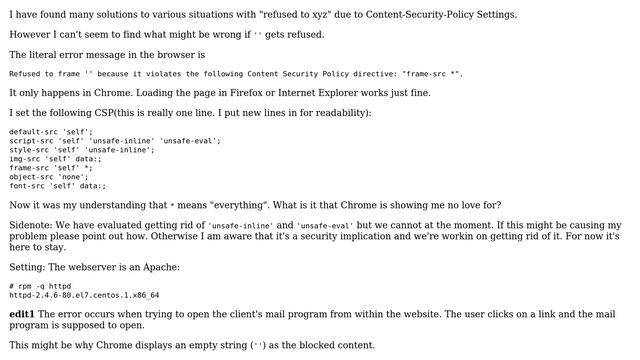 Refused to frame '' because it violates the following Content Security Policy directive:... смотреть онлайн