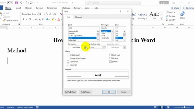 How to set Arial as default font in Word смотреть онлайн