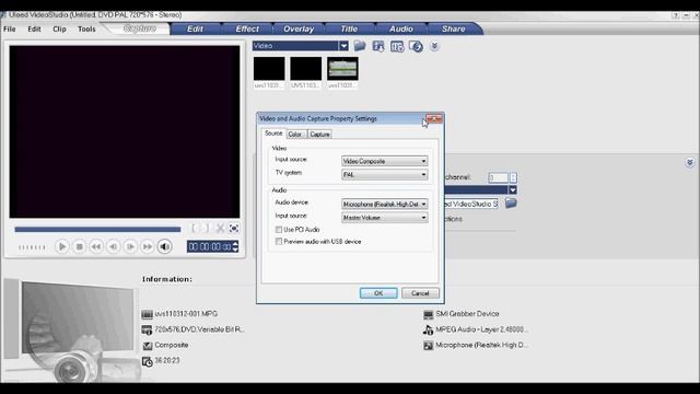 Easycap dc60+ Audio Help (Ulead) смотреть онлайн