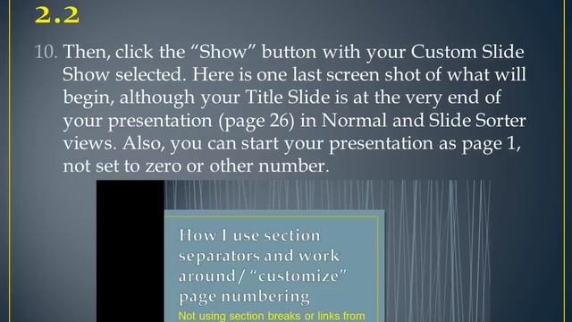 Restarting page numbering within PowerPoint 2010 with multiple sections Windows Media Player смотреть онлайн