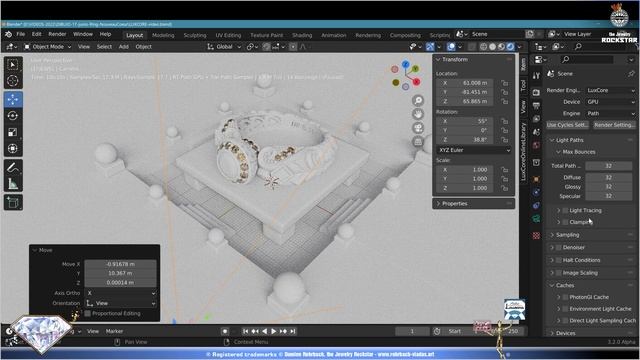 Luxcore Rendering tutorial 3D Jewelry render version 2.6 Blender 3.2 смотреть онлайн
