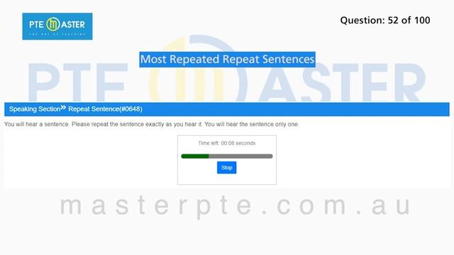 PTE Speaking Repeat Sentences most repeated 100 questions 26/06-03/07/2023 смотреть онлайн