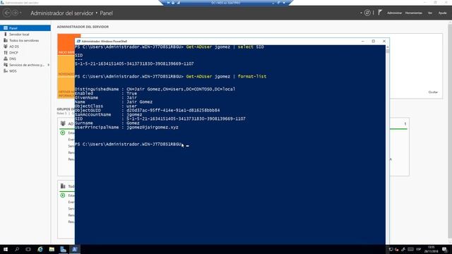 Windows Server 2016 - Saber SID de usuario de Active Directory y viceversa con PowwerShell смотреть онлайн