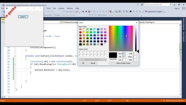 Visual Studio C# Tutorial 35 ColorDialog смотреть онлайн