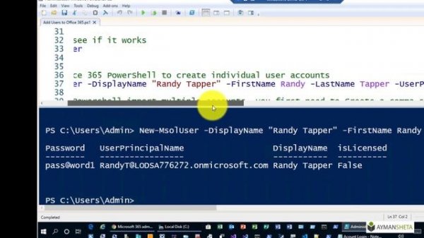 Office 365 & Microsoft 365 : Create user accounts with PowerShell..
