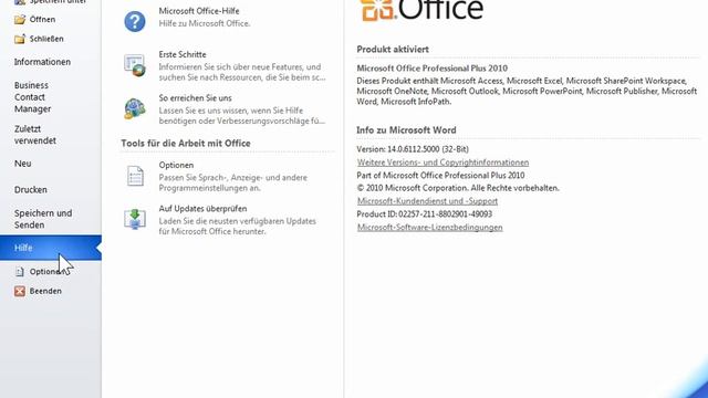 Microsoft Word 2010 Die Produkt ID für das Office Programm finden смотреть онлайн