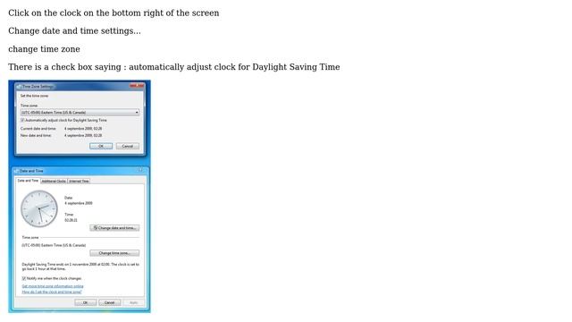 Where is the Daylight saving time setting in Windows 7? смотреть онлайн
