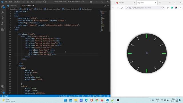 Simple Analog Clock using HTML, CSS and JavaScript | Web Development Skills смотреть онлайн