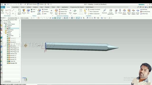 NX cad pencil design || siemens NX || NX 11 pencil design for beginners смотреть онлайн