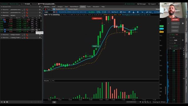 How I Traded $SQBG with my Warrior Trading MOMO Scanner FREE (Think or Swim) [LIVE Trade Example] смотреть онлайн