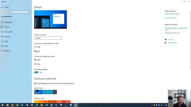 Windows 10 - Personalization - Colors смотреть онлайн