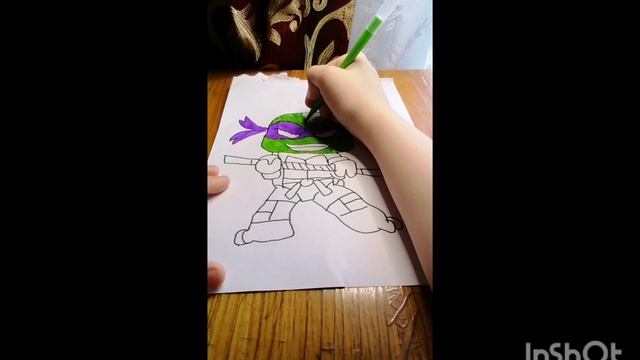 как нарисовать черепашку ниндзя Донателло смотреть онлайн