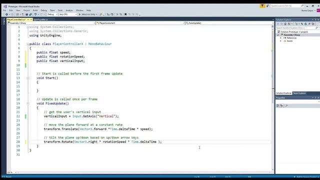 How to create a plane controller script / Unity - Beginners Course on Game Development смотреть онлайн