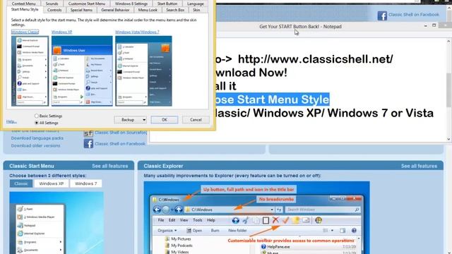 Windows 8 How to Get Your START Button Back смотреть онлайн