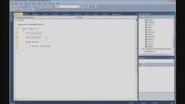 How to build a Pacman game in XNA - 61. Intro Class (part 1) смотреть онлайн