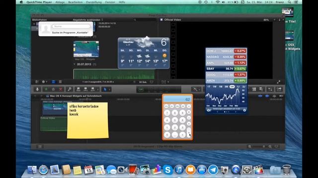 Mac OS X 11 Konzept Widgets auf Schreibtisch смотреть онлайн