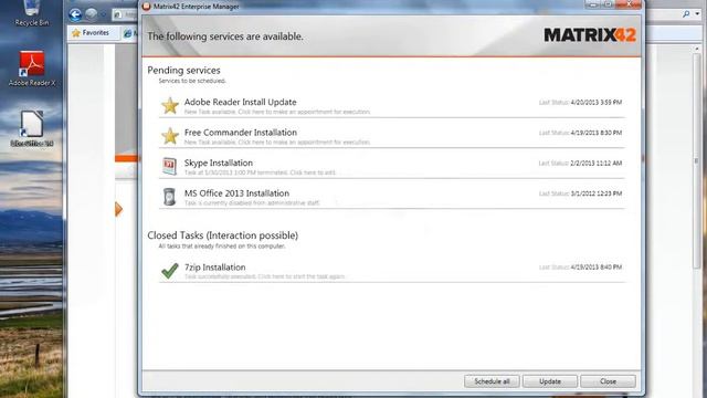 Matrix42 Enterprise Manager - Mass Rollout Adobe Reader Update смотреть онлайн