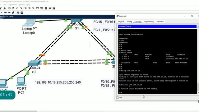 VLAN Interface . Ping and Telnet commands on VLANs to Access Switches remotely . смотреть онлайн