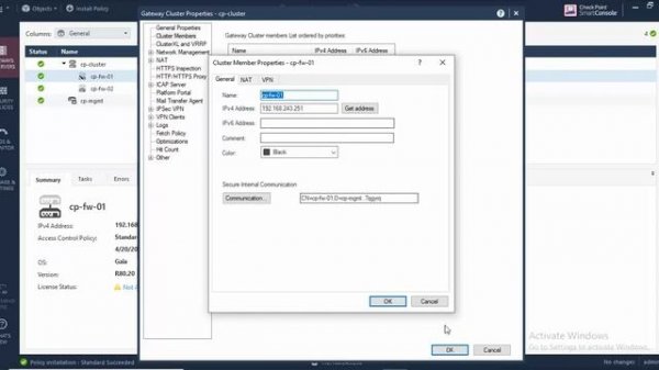 Checkpoint R80.20 | Cluster Configuration in Smart Console | Part 3