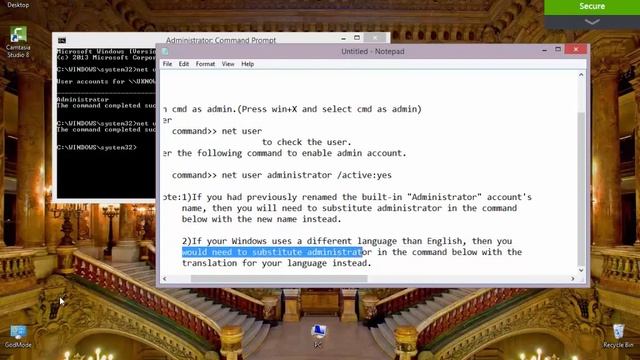 Enable or disable hidden administrator account in Windows 8.1 смотреть онлайн