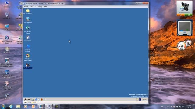 Windows 2000 Professional build 2128 RC2 in Microsoft Virtual PC 2007 смотреть онлайн