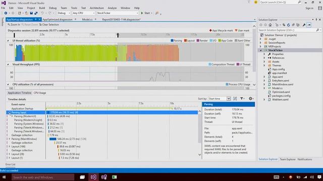 XAML - Application Timeline Tool in Visual Studio 2015 смотреть онлайн