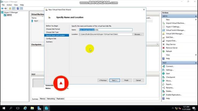 Lesson 26 - Part 4 - How to create new Virtual Hard Disk (VHD) in Hyper V Server 2016 and 2019 смотреть онлайн