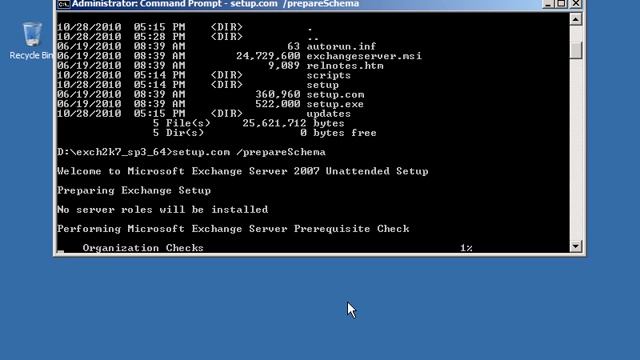 Install Microsoft Exchange Server 2007 (Prepare Schema) Part 02 смотреть онлайн