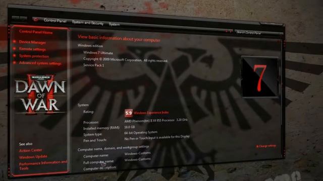 Windows 7 Theme - Dawn Of War 2 (Blood Ravens) смотреть онлайн