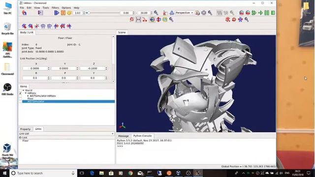 Choreonoid InMoov Windows 10/Ubuntu Bash Shell смотреть онлайн