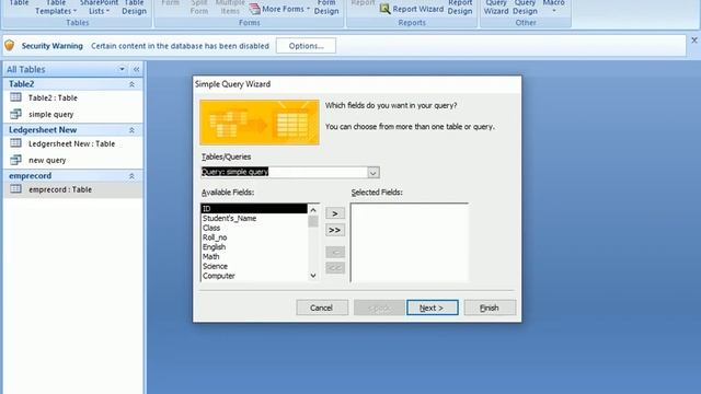 MS Access 2007:-Create Simple Query Wizard||विज़ार्ड व्यू का उपयोग करके एस क्वेरी कैसे बनाएं।Hindi смотреть онлайн